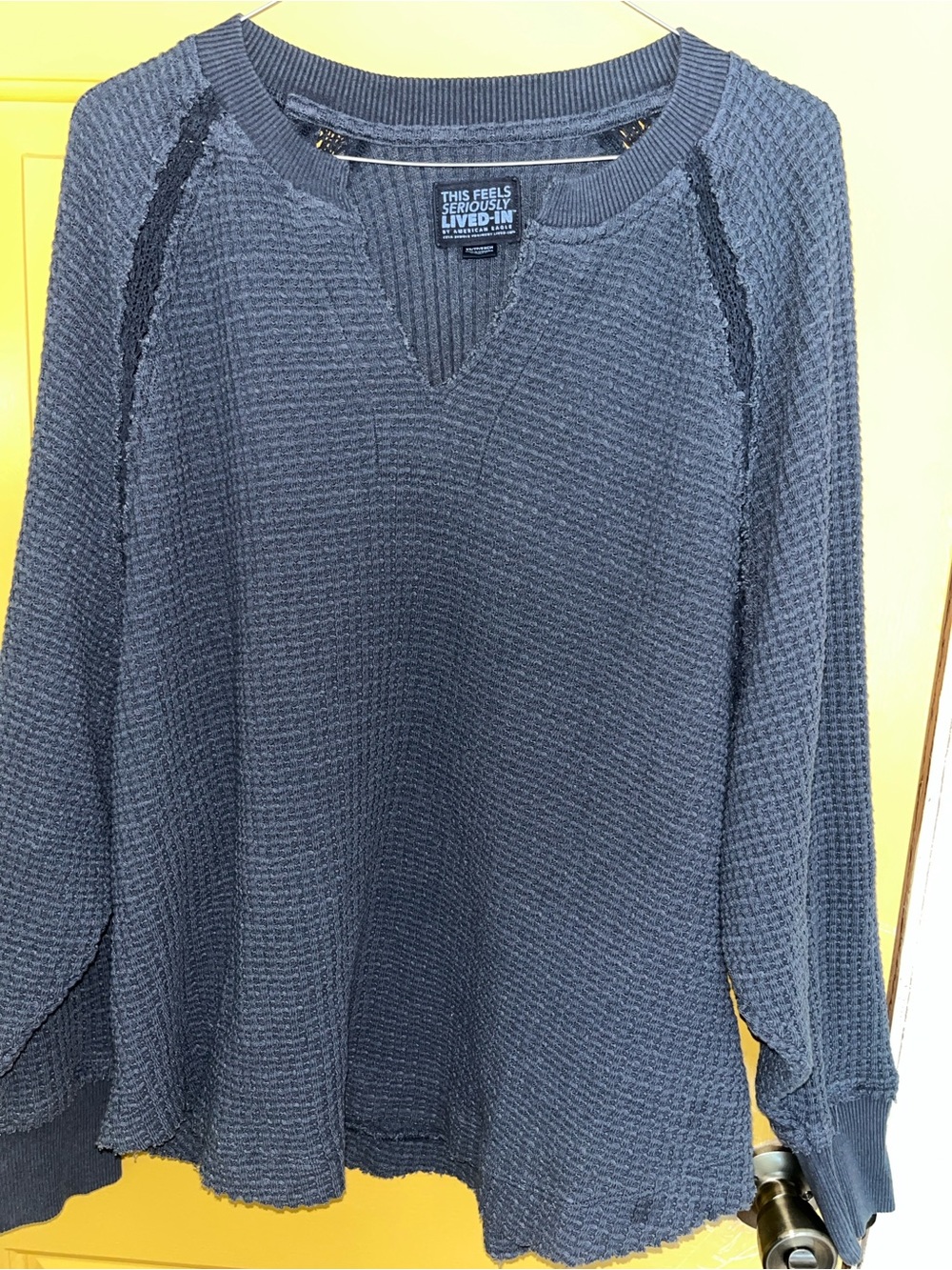 American Eagle Waffle Knit Long-Sleeve Sweater
